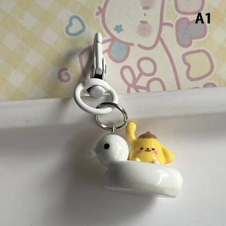 e Cartoon Anime Duck Keychain Härlig bilnyckelring för flickväska - Perfet A1