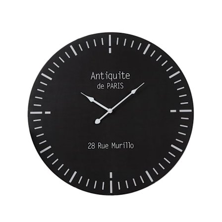 Musta MDF-seinäkello, 60x60 cm – Minimalistinen muotoilu