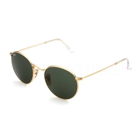 Solskenbrillor - Ray-Ban - Rund metall RB3447 - Gröna G-15 linser - Storlek 50-21 - Unisex