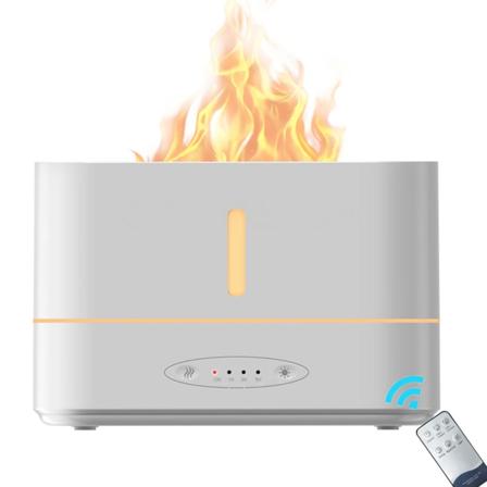 Fjärrkontroll Simulering Flames Aromer Diffusor Stor kapacitet Plugg Powered Airs Diffusor för vardagsrummet Hem White