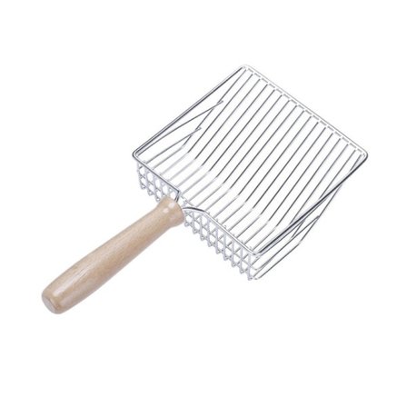 Kattesand Spade Sett Tr?håndtak Kattetoalett Rengjøring Bæsj Sølv 30cm