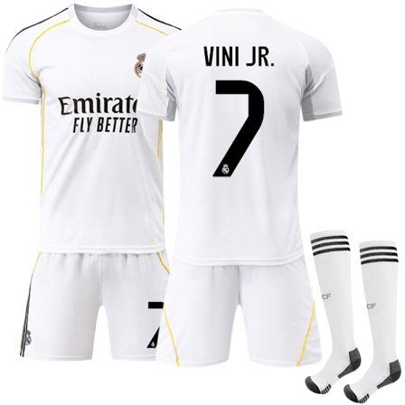 Real Madrid kauden 2025/26 lasten ja aikuisten kotipeliasut - Vinicius Jr #7 No. 7 VINI JR