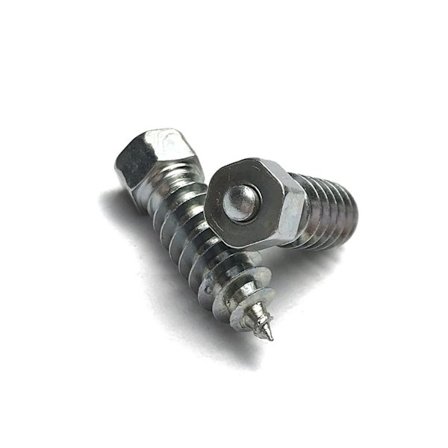 (100 styk) 15 mm hårdmetal skrue dæk studs – Fungerer til is og sne | Velegnet til biler, motorcykler, cykler, lastbiler