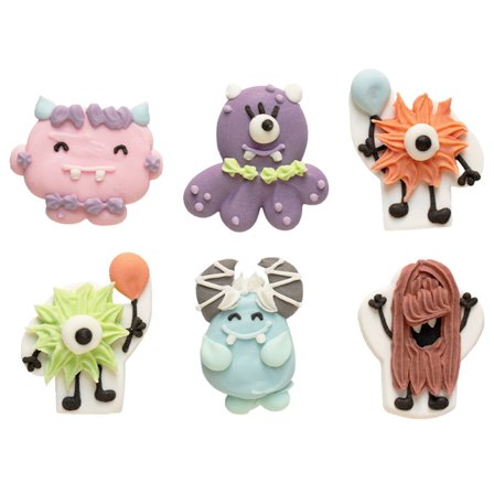 Sukkerdekorationer Monster 6-pak