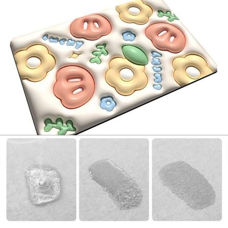 40x60cm Pehmeä Mud Leveä Osa Kukka 3D Visio Kylpyhuone WC Lattia Matto Liukumaton Jalkamatto (B)