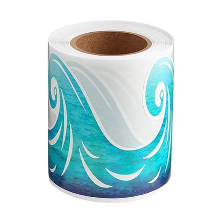 15m Anslagstavla Kanter Blå Vågformade Klassrumstavlor Självhäftande Kantlist Dekoration för Affischtavlor Dekoration