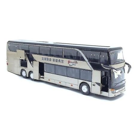 Seosleuku takaisinveto bussimalli korkea imitaatio kaksoisnähtävyydet flash leluajoneuvo kulta