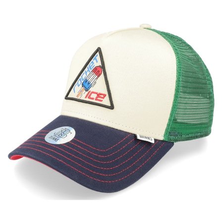 Djinns - Vit trucker Keps - Hft Cap Food Rocket Ice Fossil White/Green/Navy Trucker @ Hatstore
