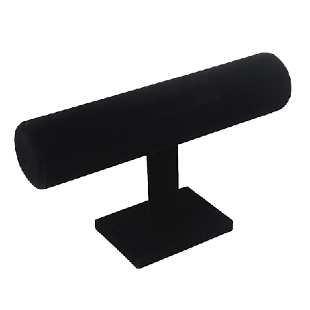 Musta samettinen rannekorunäyttöteline T-palkki Koruteline Kaulakorun säilytysteline Rannerengas nilkkakoru Järjestäjä Naisille Miehille Tytöille