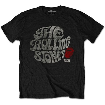 The Rolling Stones Unisex Adult ́82 Swirl Eco Friendly Logo T-S