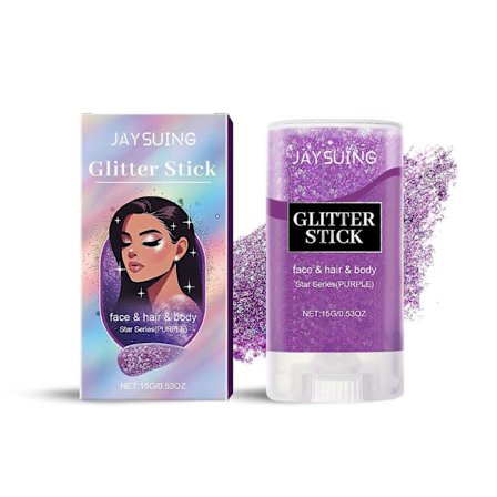 Jaysuing Paljett Glow Stick (Lila) Partyboll Performance Makeup Ansikte Kropp Nyckelben Highlight Glänsande