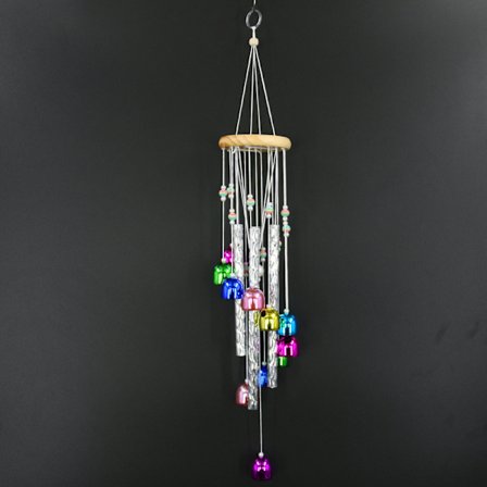 Värikkäät Tuulisoittimet Ulkokäyttöön, 4 Alumiinista Putkea, Mukana 11 Kelloa