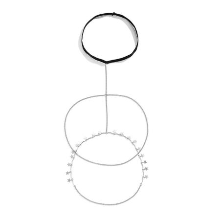 Benkedja för tjejer, sexig lårbälte, långa fransar, kroppskedja, strandoutfit 03 whiteK 0133