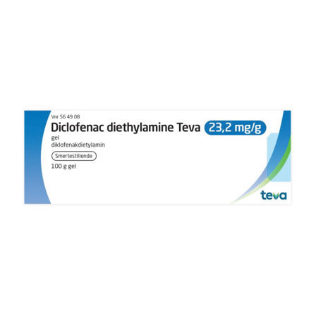 Diclofenac diethylamine Teva 23,2 mg/g gel, 100 g