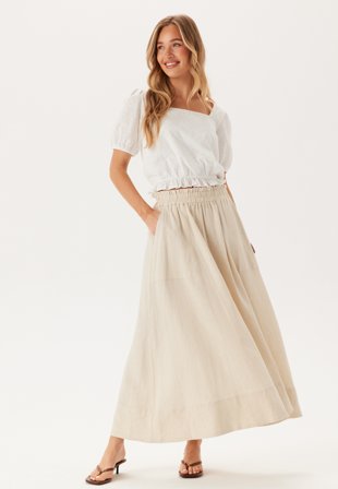 YAS - flaxy Hw Ankle Skirt - Birch - Kläder - - Bubbleroom