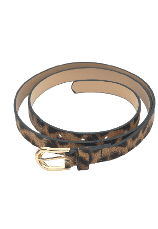 Complement Bälte Animalprint 1,8cm Med Guldspänne Skärp Dam Brun S