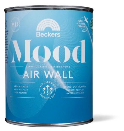 Beckers Väggfärg, Mood Air Wall helmatt, 1L, Vit, Färg & tapeter