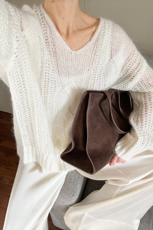NA-KD Knitted Mohair Blend Sweater - Oversize trøjer - Råhvid - M