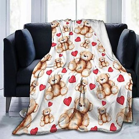 Filt Söt Björn Mor och Barn Kysser Familj Flanell Filt Pläd Ultra Mjuk Varm Enkel Filt Anti Statisk Tvättbar Filt För Säng Soffa ABD87