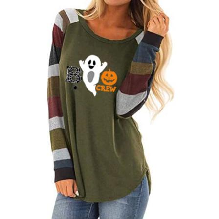 Långärmad Halloween-tröja Med Rund Hals För Damer