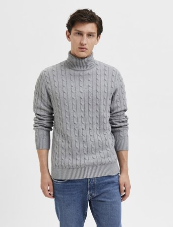 Selected Slhryan Structure Roll Neck - Grey - XL