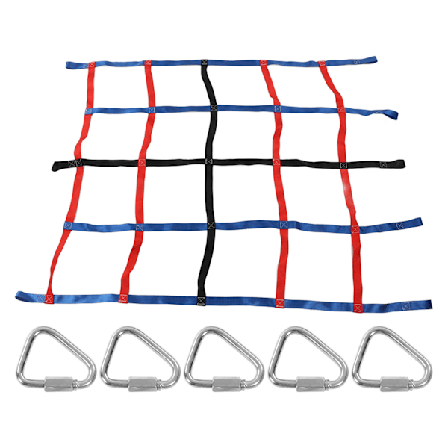 3 farver klatrenet til børn 661lb bæreevne 6,1x4,8ft høj styrke polyester klatrelastnet til udendørs