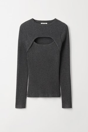 Soft Goat - Cut out o-neck - Women cashmere sweater - M - Flannel