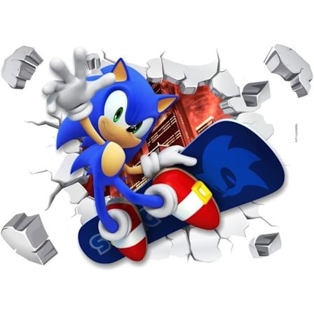 Sonic Wall Decals Klistremerke, Barn Tegneserie Soverom Bakgrunn Veggdekorasjon Selvklebende Veggklistremerke, Pinnsvin Video
