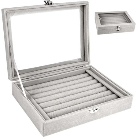 Sormuspidike, Harmaa Sametti Sormuksen Näyttöteline Kansi, Sormus Ho DXGHC