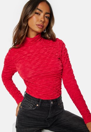 SELECTED Nancy Roll Neck Top Red Klær