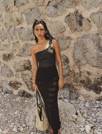 Twist & Tango Ziatra Crochet Skirt - Black - XS