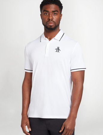Original Penguin Golf Heritage Piped Polo - White - XXL
