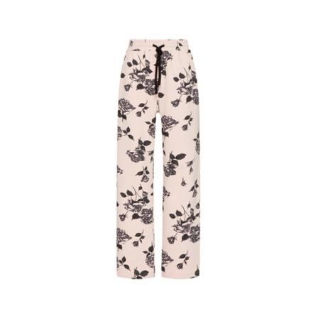 RED Valentino, Pink printed pants Beige, Dames, Maat:L,polyester