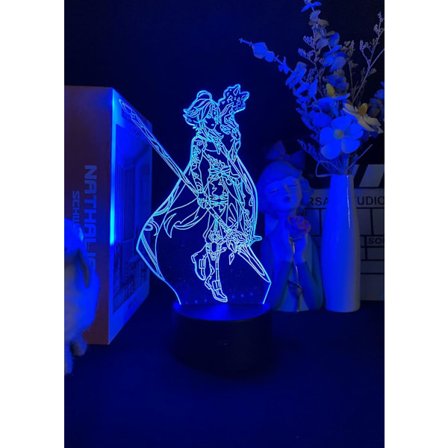 Genshin Impact 3D-lampa för sovrumsinredning LED-lampa Atmosfärisk sänglampa Barnpresent Konstspelskaraktär