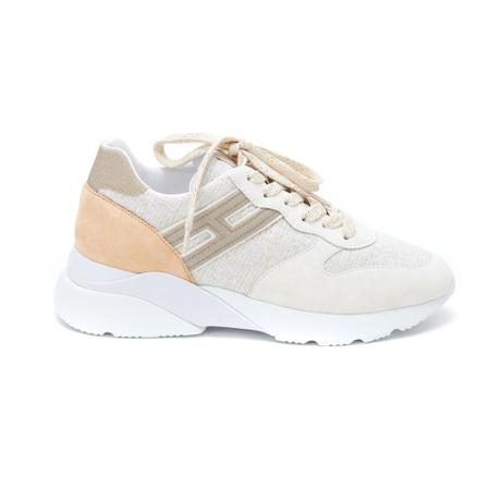 Hogan Active One Leather-Trimmed Sneakers , Wit , Dames , Maat: 37 EU