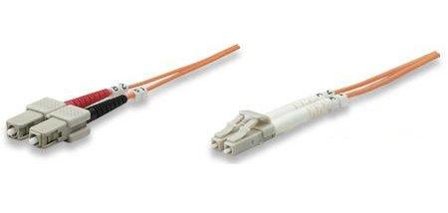 INTELLINET Fiber optic patch cable LC-SC duplex 1m 50/125 OM2 multimode