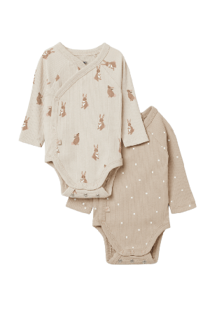 RIKIKI Ribbad omlottbody SKY, 2-pack Bodies & set Brun 50