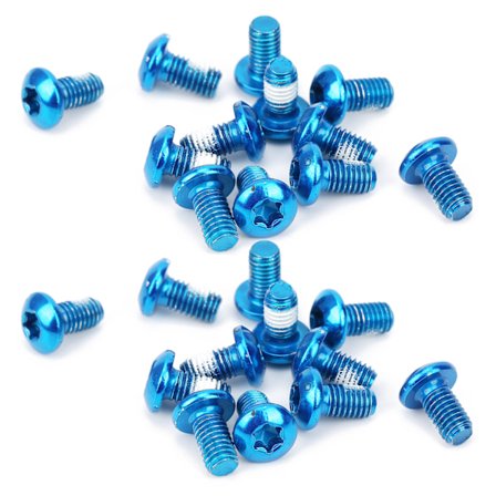 ZTTO 24 st. Legeringstålscykelbromsskivbultar Mountainbike M5x10mm Skivbroms T25 Skruv Blå