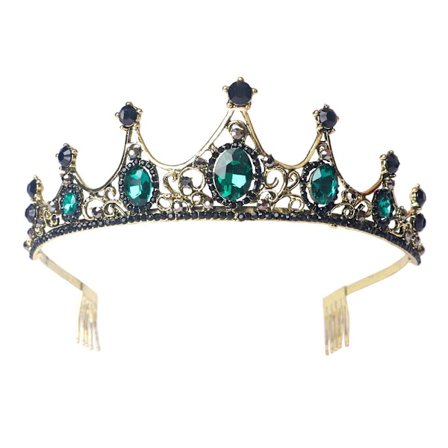 Damkronor - Vintage Kristall Drottning Diadem Hårband med Kam för Brudar Bröllop Födelsedagar och Tävlingar