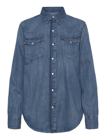 Polo Ralph Lauren 2X1 Denim-Lsl-Bfs - Blue - S