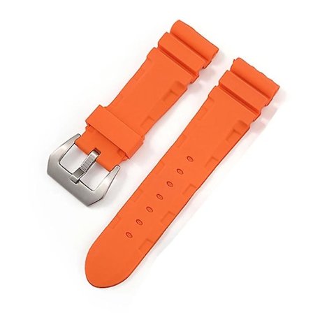Urremme for Panerai 24mm Myk Gummi Herre Urreim Urtilbehør farge: Oransje