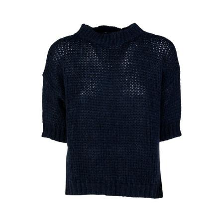 Roberto Collina, Round-neck Knitwear Blauw, Dames, Maat:L