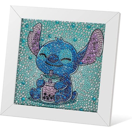 5D Diamantmålning Kit för Barn med Träram Lätt Liten Anime Diamantmålning Full Borr Diamantkonst Gemmålning för Nybörjare 7x7 Tum (stitc
