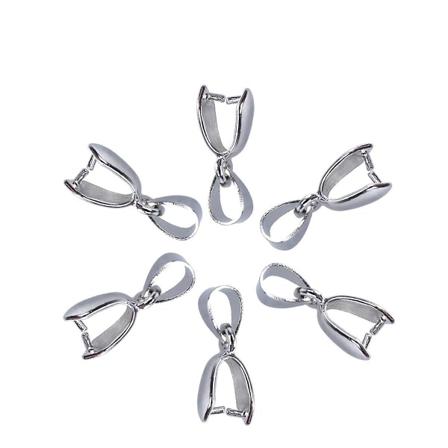 100 st Guld Hängande Klämmor Bail-Kopplare Finish Halsbandsspännen Smycken Fynd Hängande Charms Hängsmycken Pärlkoppling Silver Silver