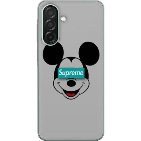 Kompatibelt Mobildeksel til Samsung Galaxy A26 Mickey Mouse ansikt med Supreme logo streetwear inspirert pop art motiv perfekt for fans av mote kultur