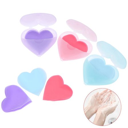 50 ark/æske bærbar sæbepapir til udendørs rejser hjerteformet sæbepapir håndvask bad ren duftende plastre ark