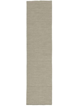 Handloom Flat 80X500 Small Light Grey/Beige Plain (Single Colored) Runner Wool Rug