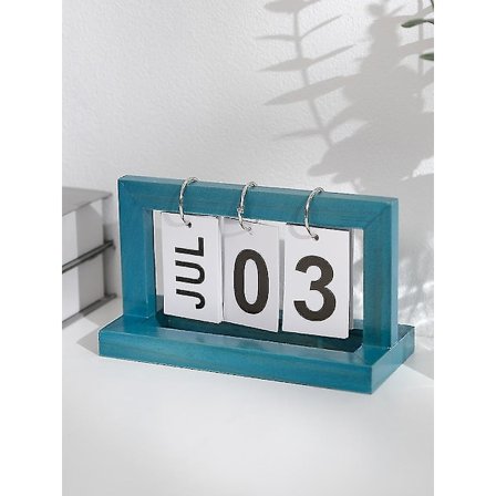 Skrivbordskalender för kontor, blädderkalender, present till minnesdag, blå