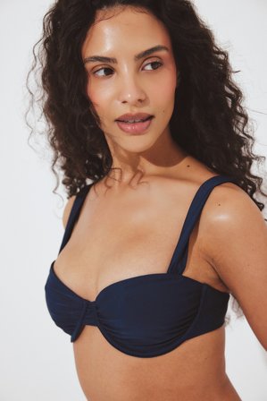 NA-KD Haut de bikini drapé à larges bretelles - Bikinis - Bleu - EU 70D