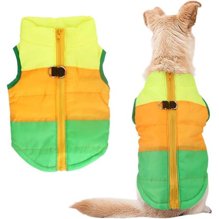 Pet Dog Cat Coat med koppel Anchor Color Patchwork Vadderad
